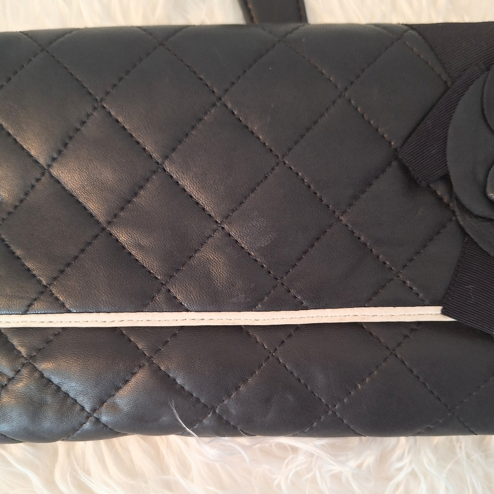 Donna Karan DKNY quilted rosette leather bag purse - Picture 6 of 6